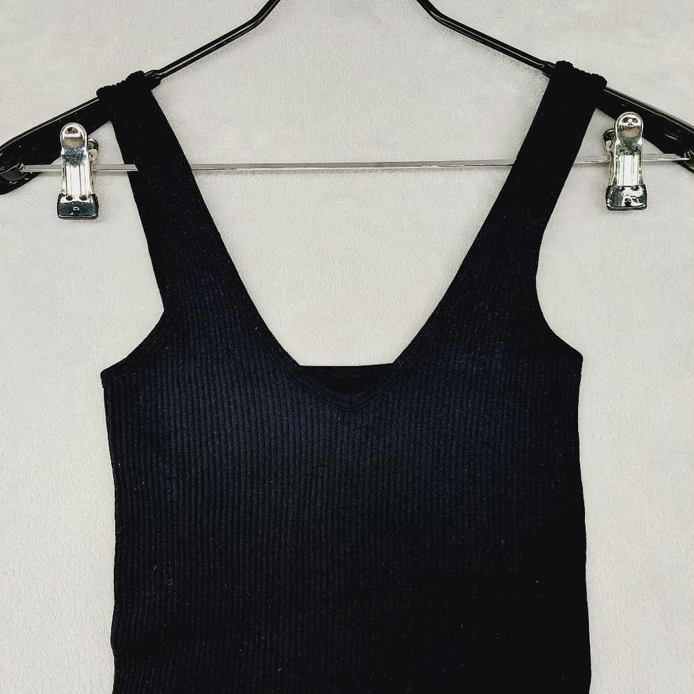New Free People Ribbed Black Bodysuit P5501 - Picture 4 of 7